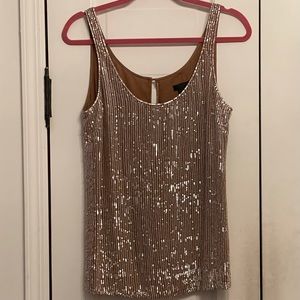 J.Crew Collection Gold Sequin and Silk Top Sz 8